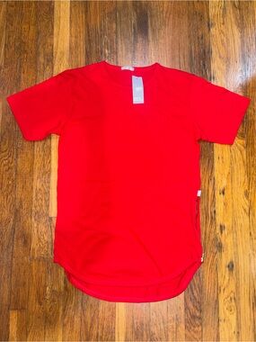 New Men's Red Crew Neck Short Sleeve Tee -